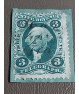 1869 United States Internal Revenue Telegraph 3 Cent Stamp R19a Used On ... - €10,53 EUR