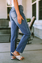 Sky Blue American Flag Patched Distressed Jeans - $727.67 MXN