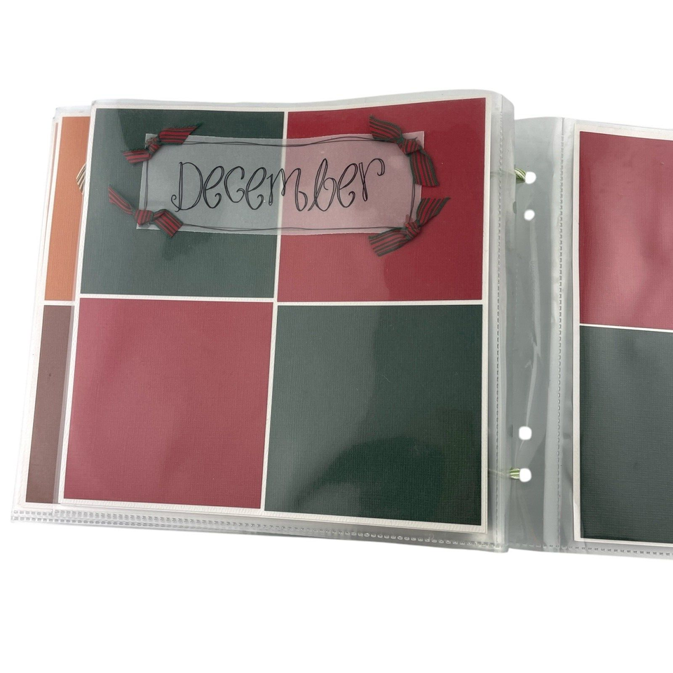 Handmade Scrapbook Album The Year In Review Twelve Month 8" x 8" Page Size Item image 13
