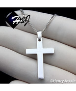 16“-30&quot;MEN 925 STERLING SILVER 2MM MIAMI CUBAN CHAIN PLAIN CROSS PENDANT... - £37.54 GBP+