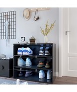 Black Glass Door Shoe Storage Cabinet with RGB LED Lights - €134,33 EUR Black Glass Door Shoe Storage Cabinet with RGB LED Lights - €134,33 EUR