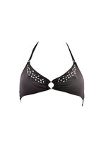 AGENT PROVOCATEUR Womens Bikini Top Elegant Gemstones Black Size AP 4 - $135.79