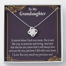 to Granddaughter from Grandma Generations Love Knot Necklace Stainless Steel w C - £42.73 GBP