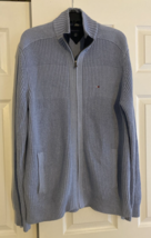 Tommy Hilfiger Men&#39;s Cable Knit Cardigan Sweater Size XL Blue - £18.67 GBP