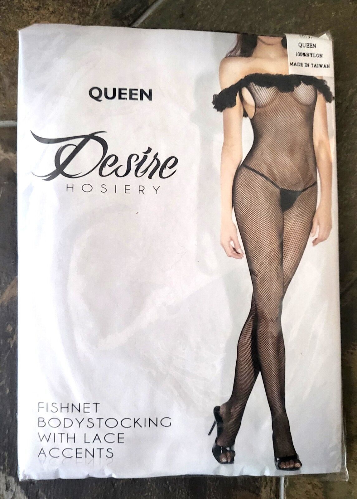 Primary image for Size Queen Fantasy Lingerie Desire Hosiery Fishnet Body Stocking w/ Open Crotch