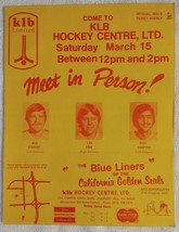 Vtg 1975 CA Golden Seals Hockey Flyer Meet Bob Stewart Len Frig Rick Hampton - £19.76 GBP