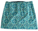 NWT Talbots Plus Petite Blue, White, Green Geometric Floral Print Skirt ... - $37.99