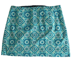 NWT Talbots Plus Petite Blue, White, Green Geometric Floral Print Skirt ... - £29.67 GBP