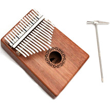 17 Keys Kalimba Thumb Piano Solid Mahogany Body With Learning Book Tune Hammer - £25.78 GBP