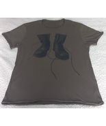John Varvatos Brown Boots T-Shirt 100% Cotton Size L NWOT - $772.37 MXN