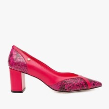 The Toskana Fuchsia Snake Leather Block Heel Pump Women Shoe image 8