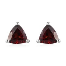 Natural Red Garnet Studs Push Back Earring, Minimalist Jewelry, Gift For... - £62.48 GBP