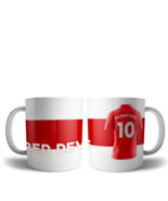 FOOTBALL MUG WITH THE POSSIBILITY OF PERSONALIZATION IDEAL GIFT RED DEVILS - $22.21 CAD
