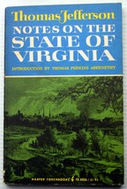 Vntg 1964 Thomas Jefferson Notes On The State Of Virginia 1st Torchbook Ed - £9.02 GBP