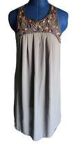 Women&#39;s Fun 2 Fun Sleeveless Gray Bead/Sequin Embellished Dress ~M~ - £8.17 GBP
