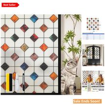 Stylish Geometric Window Clings, Easy Static Cling Installation, 17.7in ... - $15.79
