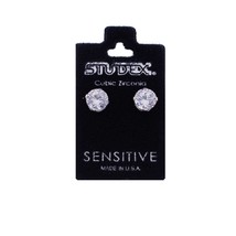 STUDEX Sensitive Stainless Steel 7mm Round CZ Fashion Earrings 747W - £6.28 GBP