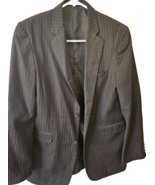 Chaps Boys Blazer Slacks Suit Size 18 R Black w/ Gray Pinstripes 100% Po... - $33.87 CAD