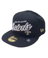 Men's New Era Black New Orleans Saints Script Sided 59FIFTY Fitted Hat 7... - $35.24