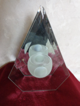 Mirrored Backed Triangular Shaped Tea Light Candle Holder. (#0613) - $23.99
