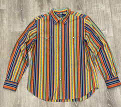 Polo By Ralph Lauren Long-Sleeve Snap Up Multi-color Striped Shirt Mens ... - $57.73