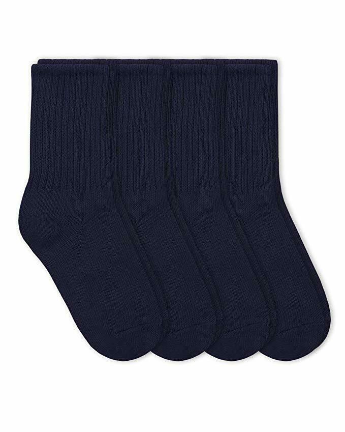 Jefferies Socks Boys School Uniform Cotton Rib Crew Dress Socks 4 Pair Pack