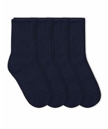 Jefferies Socks Boys School Uniform Cotton Rib Crew Dress Socks 4 Pair Pack - £11.96 GBP
