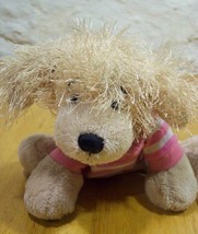 Ganz Frizzy Puppy Dog In Pink Shirt 8" Stuffed Animal - $15.35