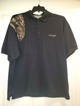 Columbia PHG Omni Shade Men&#39;s XL Polo Shirt Black Camouflage Patch - £22.28 GBP