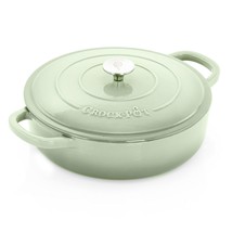 Crock Pot Artisan 5 Quart Round Enameled Cast Iron Braiser Pan with Self Bastin - £82.07 GBP