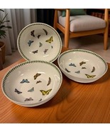 Lot Of 3 Portmeirion Studio Botanic Butterfly Ceramic 9” Serving Bowls NEW - $1,480.38 MXN