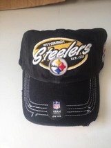 Pittsburgh Steelers Black Snapback Distressed Cl EAN UP/DAD Hat New & Licensed - $16.40