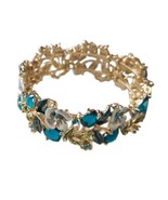 Turquoise Hearts and Flowers Cuff Bracelet magnetic closure - $336.43 MXN