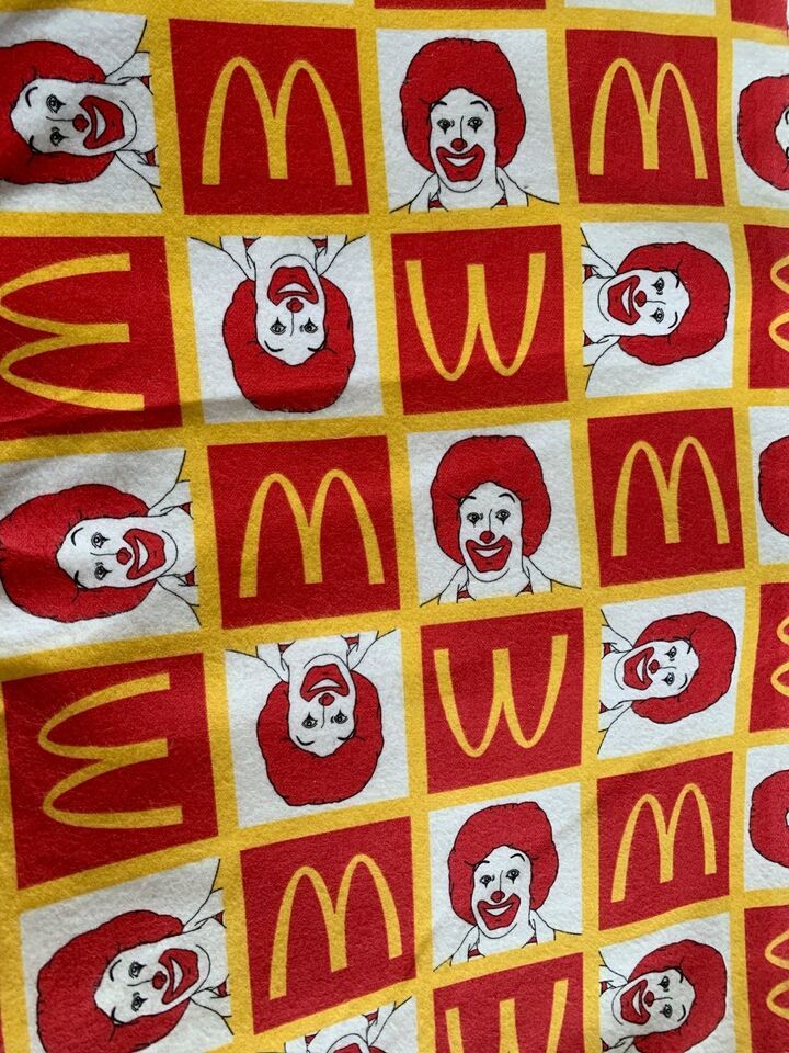 Vintage Ronald McDonalds with golden arches Spectrix flannel fabric 1 yard Item image 8