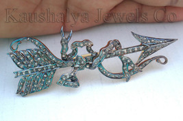 Victorian 3.22ct Rose Cut Diamond Wedding Charming Arrow Brooch Antique ... - £566.33 GBP