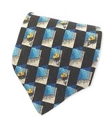 Ermenegildo Zegna Italian Blue Gray Sunflower Men&#39;s Necktie 100% Silk EUC - £25.22 GBP