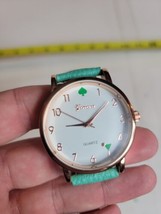 Vintage Geneva Womens Wrist Watch Stainless Steel Aqua Teal Needs Battery - £10.99 GBP