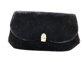 Vintage Pegi Paris 50-60s Clutch Black Velvet Purse Estate Bag - £13.14 GBP