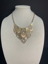 Gold Tone Articulating Vintage Bib Cleopatra Style Necklace - $213.82 MXN