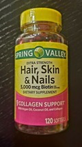 Spring Valley Hair Skin &amp; Nails Collagen Biotin Multivitamin 120CT SAME-... - £11.72 GBP
