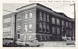 Milton Pa Pennsylvania~Milton Area Junior High SCHOOL~1960s Postcard - £5.72 GBP