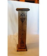 Wooden Carved Matchstick Holder Trinket Box, 12.5&quot; Tall, Hand Made - $38.00