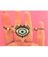 Evil eye heart gold bead rope bracelet - €8,65 EUR