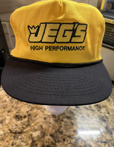 Vintage JEGS High Performance Snapback Hat Rope Hat Yellow And Black Mullet - £9.09 GBP