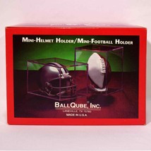 Ballqube Football Mini-Helmet Clear Square Display Case Made In The USA ... - £15.86 GBP
