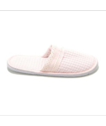 Cottage Collection Waffle Weave Slippers Ladies Eyelet Trim White Aqua, ... - £11.96 GBP
