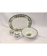 Fairfield Wintergreen Platter Serving Bowl Creamer Sugar Bowl Christmas ... - $42.13