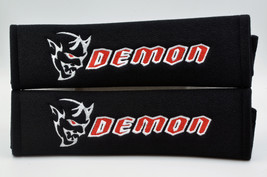 2 pieces (1 PAIR) Demon Embroidery Seat Belt Cover Shoulder Pads (Black ... - £13.36 GBP