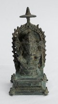 Antique Javanese Style Bronze Seated Indonesian Ganesha Statue - 14cm/6&quot; - £588.60 GBP