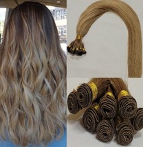 18&quot;, 20″, 22&quot; Hand-Tied Weft, 100 grams, Human Remy Hair Extensions # T6-8/20 - £136.94 GBP+